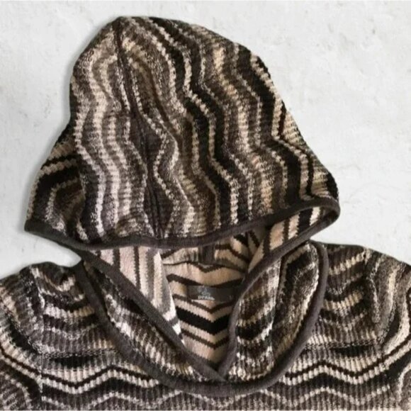 PRANA Meryl Zig Zag Chevron Long Sleeve Hooded Sweater Dress Women's Siz… - Picture 3 of 5